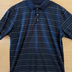 Nike Golf Fit Dry Mens Short Sleeve Polyester Striped Polo Medium Blue 5.59x